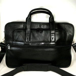 Tannery West Black Leather Briefcase Bag